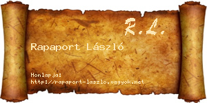 Rapaport László névjegykártya