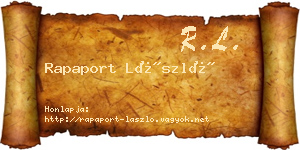 Rapaport László névjegykártya